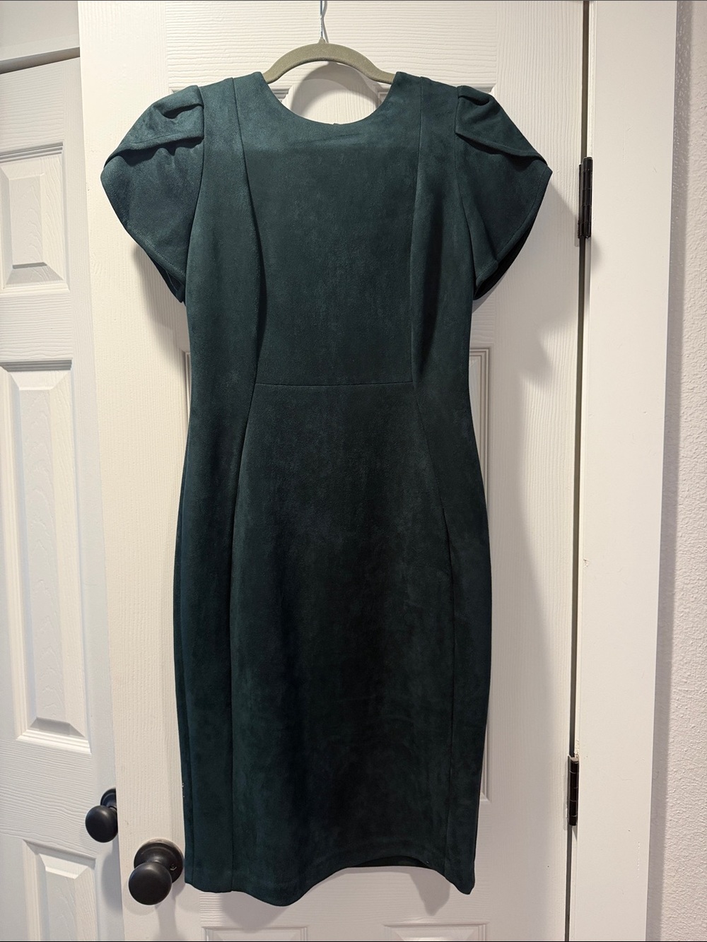 Calvin Klein Deep Teal Puff Sleeve Midi Dress